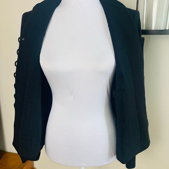 Vintage Kasper Size 4P Embroidered Dressy Blazer Jacket Black Formal Career - Picture 5 of 9
